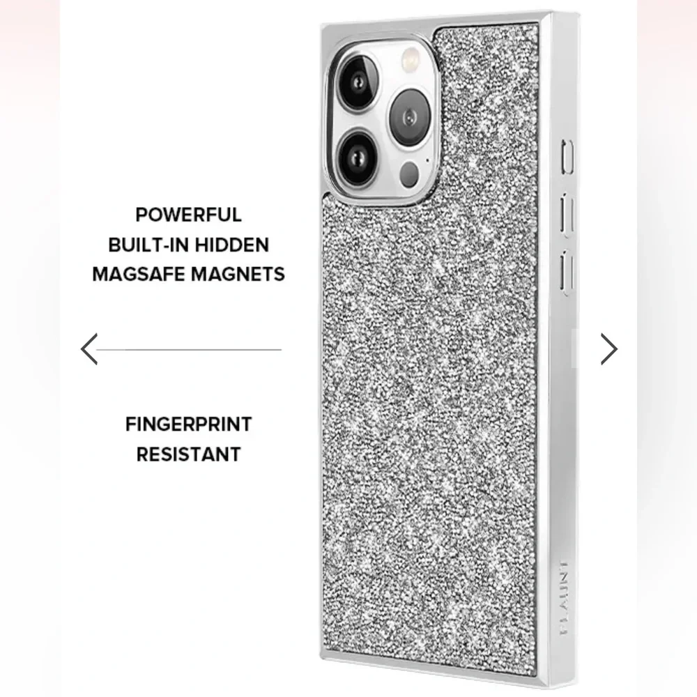 FLAUNT | ✨NEW✨ Elite Collection - SQUARE® Silver Crystal Elegance iPhone Case